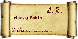Lehotay Robin névjegykártya